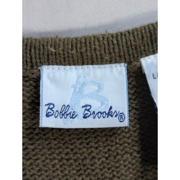 Bobbie Brooks XL Sweater Vest Fall Leaves Embroidered Ramie Cotton Womens ( - Picture 2 of 12